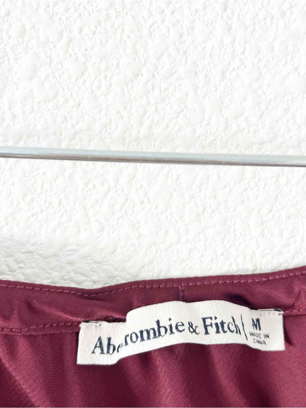 Abercrombie & Fitch Satin Maroon Drawstring Slip Midi Skirt - Picture 3 of 7